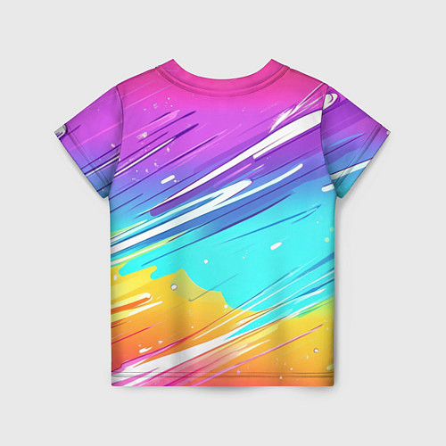 Детская футболка Inzoi кошечка на радужном фоне / 3D-принт – фото 2
