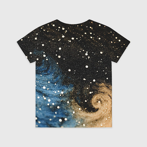 Детская футболка Черно-синий фон текстура / 3D-принт – фото 2