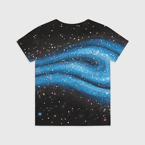 Детская футболка Синяя абстрактная текстура на черном / 3D-принт – фото 2