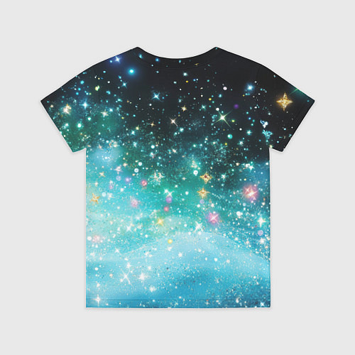 Детская футболка Бирюзовые блестки фон / 3D-принт – фото 2