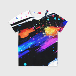 Футболка детская Разноцветные блестящие кляксы - текстура, цвет: 3D-принт