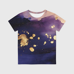Футболка детская Золотая краска на текстуре, цвет: 3D-принт