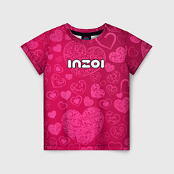Детская футболка Inzoi лого на розовых сердечках