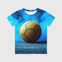 Футболка детская Гандбольный мяч синий дым, цвет: 3D-принт