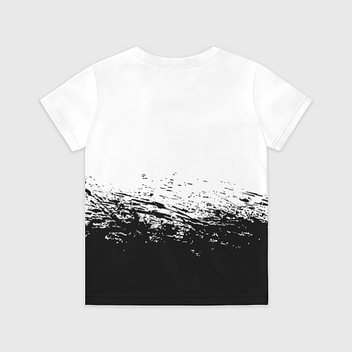 Детская футболка Россия черно белые краски / 3D-принт – фото 2