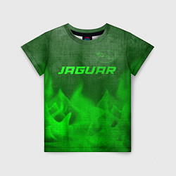 Футболка детская Jaguar - green gradient посередине, цвет: 3D-принт