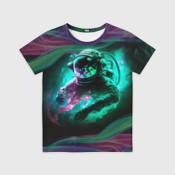 Детская футболка Космонавт неоновая дымка
