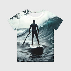 Футболка детская Сапсёрфер в волне, цвет: 3D-принт