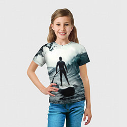 Футболка детская Сапсёрфер в волне, цвет: 3D-принт — фото 2