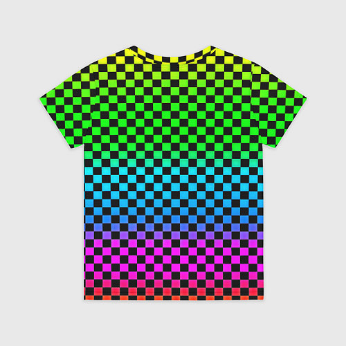 Детская футболка Monster energy неоновая клетка / 3D-принт – фото 2