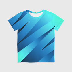Футболка детская Сине-голубой абстрактные полосы, цвет: 3D-принт