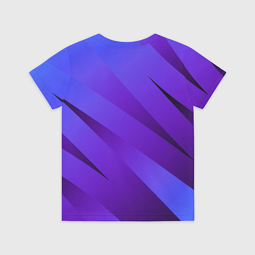 Детская футболка Сине-фиолетовый абстрактные линии / 3D-принт – фото 2