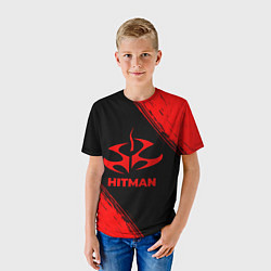 Футболка детская Hitman - red gradient, цвет: 3D-принт — фото 2