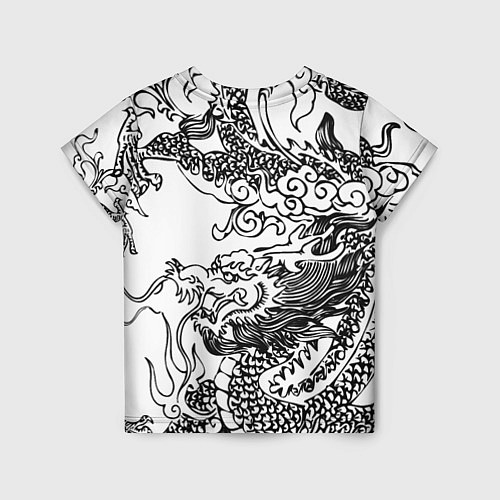 Детская футболка Татуировка дракона на белом / 3D-принт – фото 2