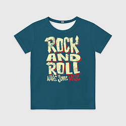 Футболка детская Рок н ролл шум, цвет: 3D-принт