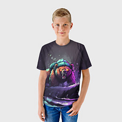 Футболка детская Злой русский медведь в лесу, цвет: 3D-принт — фото 2