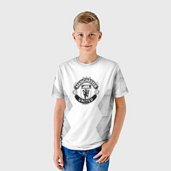 Футболка детская Manchester United white poly, цвет: 3D-принт — фото 2