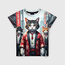 Футболка детская Котики якудза, цвет: 3D-принт