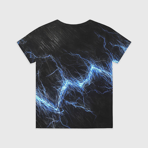 Детская футболка Герб РФ на черной текстуре с синими потертостями / 3D-принт – фото 2