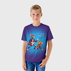 Футболка детская Guitarists Tom and Jerry - heavy metal, цвет: 3D-принт — фото 2