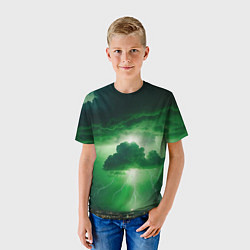 Футболка детская Зелёный гром, цвет: 3D-принт — фото 2