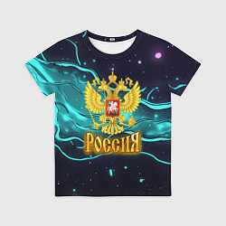 Детская футболка Россия - березовая абстракция