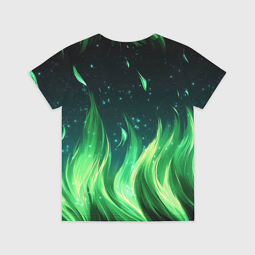 Детская футболка Россия на фоне зеленого огня / 3D-принт – фото 2