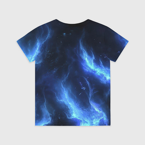 Детская футболка Герб России - синее пламя / 3D-принт – фото 2