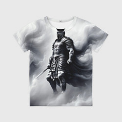 Футболка детская Спартанский воин среди львов, цвет: 3D-принт