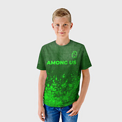 Футболка детская Among Us - green gradient посередине, цвет: 3D-принт — фото 2