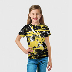 Футболка детская Желтая краска на черном, цвет: 3D-принт — фото 2