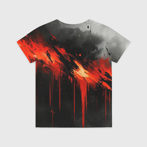 Детская футболка Герб России - красная краска на черном / 3D-принт – фото 2