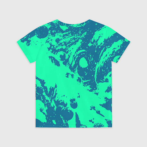 Детская футболка Сине-зелёный абстракция краски / 3D-принт – фото 2