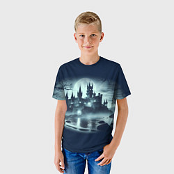 Футболка детская Готический замок у пруда, цвет: 3D-принт — фото 2