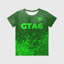 Футболка детская GTA6 - green gradient посередине, цвет: 3D-принт