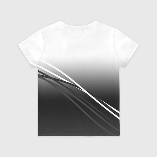 Детская футболка Geely градиент из белого в тёмный с полосами / 3D-принт – фото 2