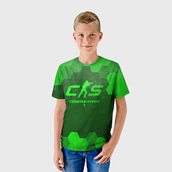 Футболка детская Counter-Strike 2 - green gradient, цвет: 3D-принт — фото 2