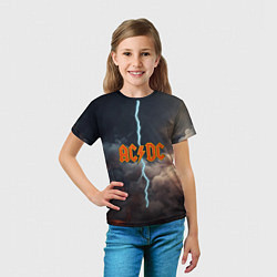 Футболка детская ACDC логотип группы с молнией, цвет: 3D-принт — фото 2