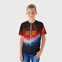 Футболка детская ACDC лого и молнии, цвет: 3D-принт — фото 2