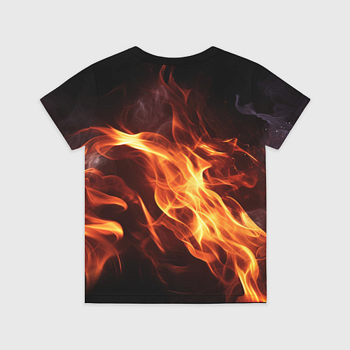 Детская футболка ACDC на фоне огня / 3D-принт – фото 2