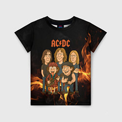Футболка детская ACDC в мультяшном стиле, цвет: 3D-принт