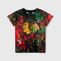 Футболка детская Chicago Blackhawks NHL black, цвет: 3D-принт
