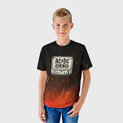 Футболка детская ACDC лого на кассете, цвет: 3D-принт — фото 2