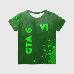 Футболка детская GTA 6 - green gradient вертикально, цвет: 3D-принт