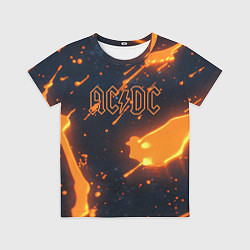 Футболка детская ACDC оранжевый логотип, цвет: 3D-принт