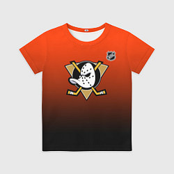 Футболка детская Анахайм Дакс - оранжевый градиент, цвет: 3D-принт