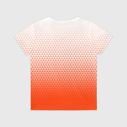 Детская футболка Анахайм Дакс - оранжевая геометрия / 3D-принт – фото 2