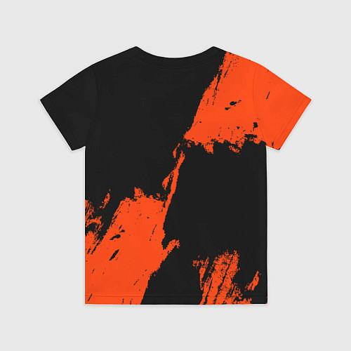 Детская футболка Анахайм Дакс - оранжевая краска / 3D-принт – фото 2
