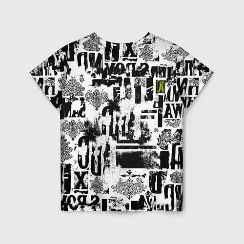 Детская футболка Pattern with inscriptions hustle sand boy / 3D-принт – фото 2