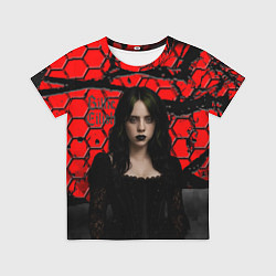 Футболка детская Билли Айлиш готический образ, цвет: 3D-принт